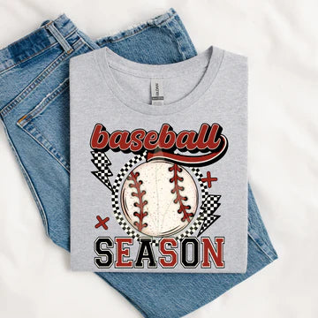 RETRO BASEBALL SEASON  - TEE OR SWEATSHIRT
