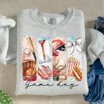BASEBALL GAME DAY BRUSH STROKE - SWEATSHIRT