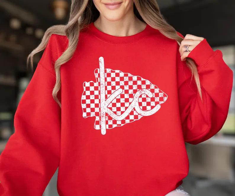 KC ARROWHEAD CREWNECK - RED WITH WHITE