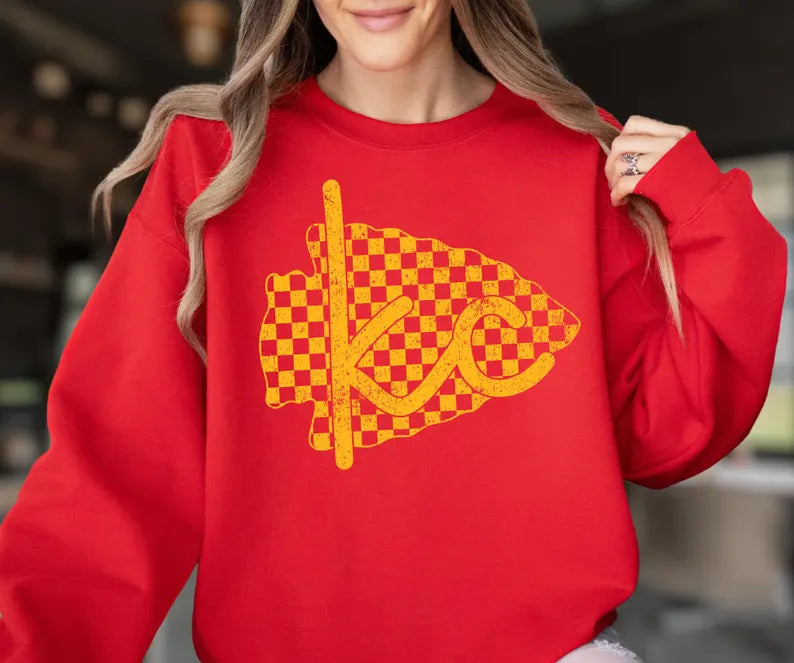 KC ARROWHEAD CREWNECK - RED WITH YELLOW