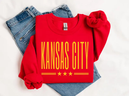 KANSAS CITY STARS CREWNECK - RED & YELLOW