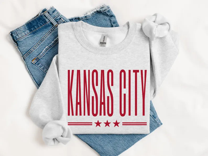 KANSAS CITY STARS CREWNECK - ASH GREY & RED