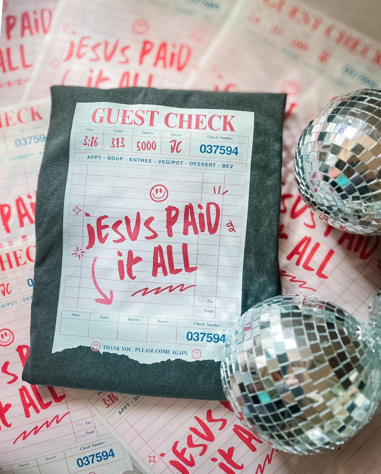 GUEST CHECK. JESUS PAID IT ALL - CC TEE