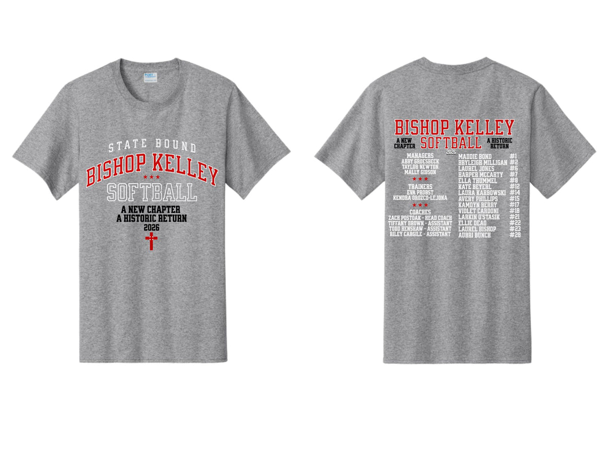 BK Softball State Tall Tee – Athletic Heather