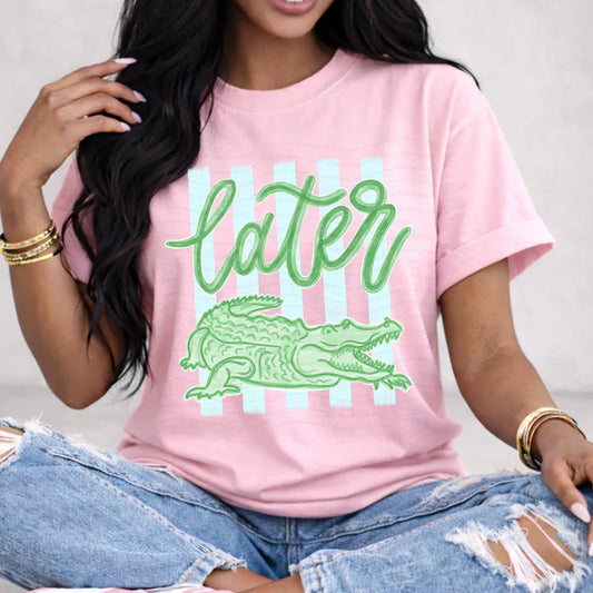 Preppy Later Gator Tee – Comfort Colors Blossom