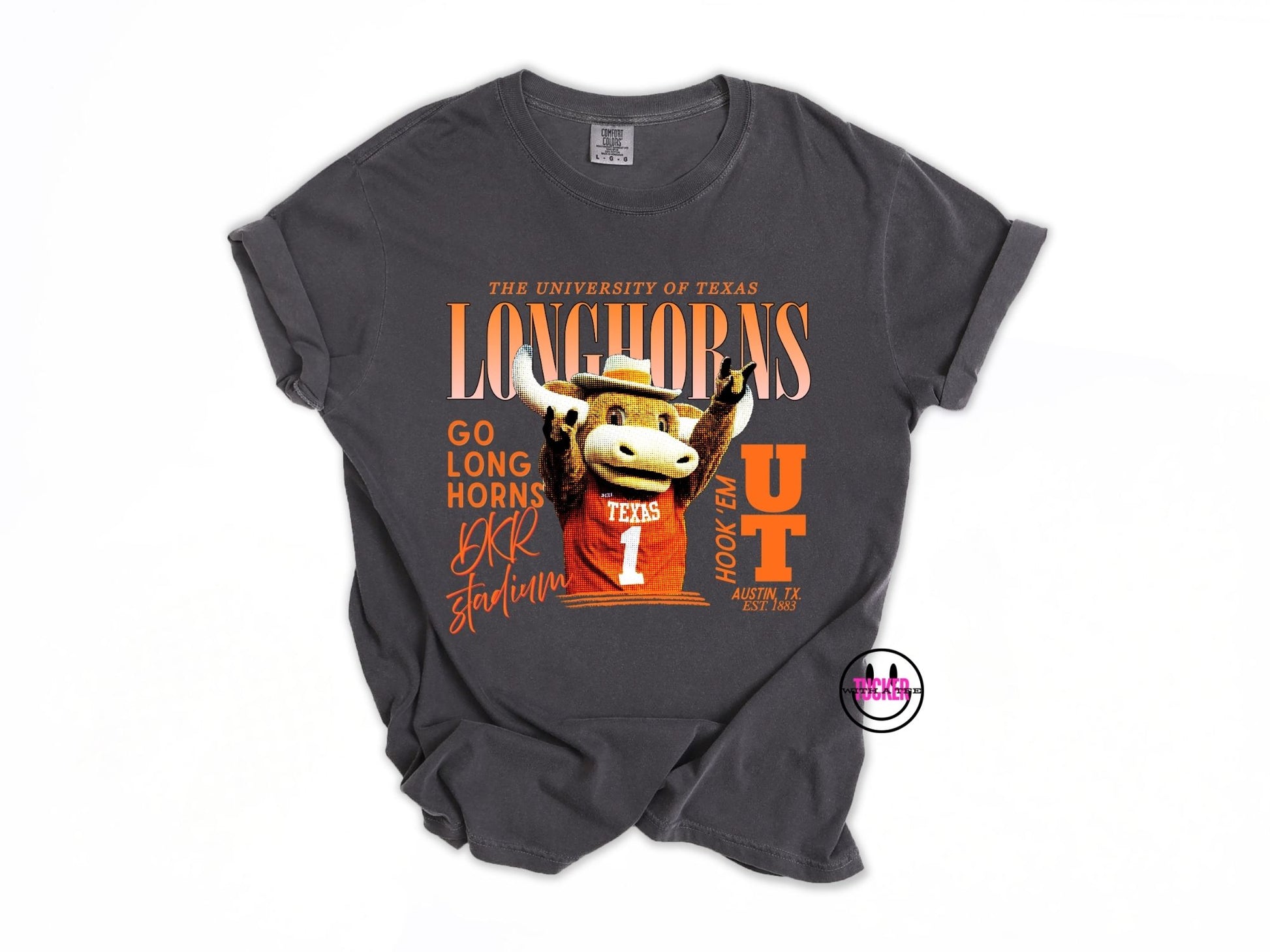 Texas Longhorns mascot graphic tee in pepper
